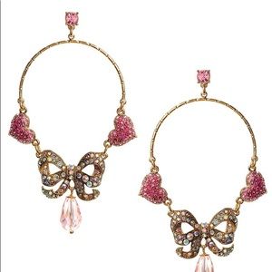 BETSEY JOHNSON heart/bow earrings
